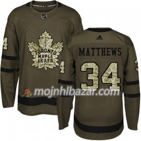 Dresovi Toronto Maple Leafs Auston Matthews 34 Adidas 2017-2018 Camo Zelena Authentic - Muške